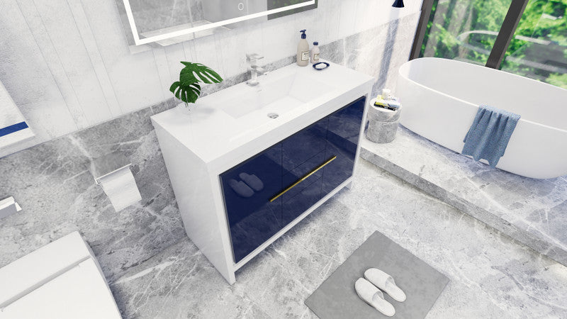 Dolce 48" Freestanding Bathroom Vanity with Reinforced Acrylic Integrated Sink Top