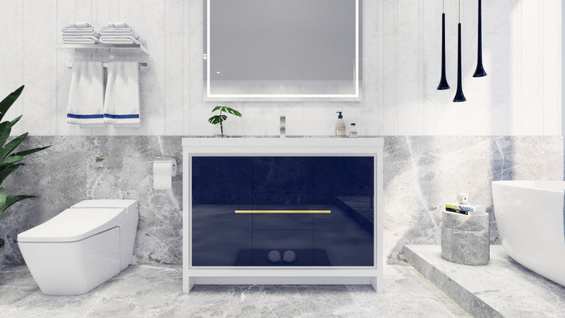Dolce 48" Freestanding Bathroom Vanity with Reinforced Acrylic Integrated Sink Top
