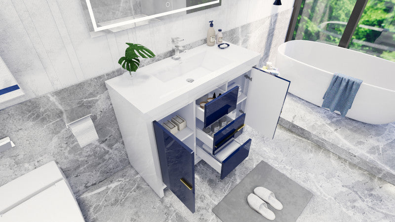 Dolce 48" Freestanding Bathroom Vanity with Reinforced Acrylic Integrated Sink Top