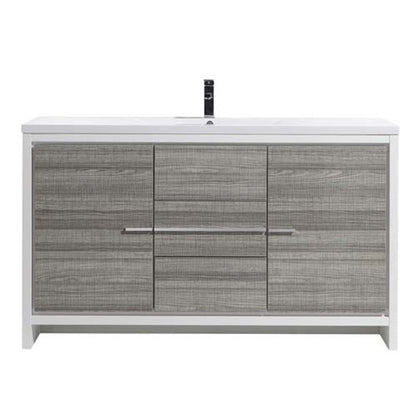 Dolce 60" Freestanding Bathroom Vanity with Reinforced Acrylic Integrated Sink Top