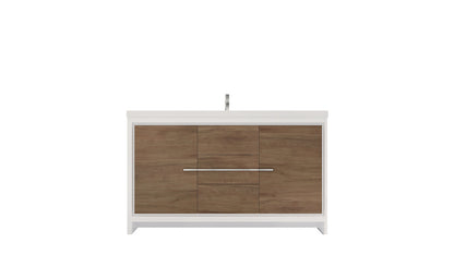 Dolce 60" Freestanding Bathroom Vanity with Reinforced Acrylic Integrated Sink Top