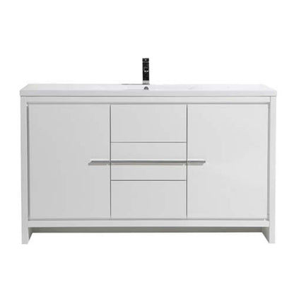 Dolce 60" Freestanding Bathroom Vanity with Reinforced Acrylic Integrated Sink Top