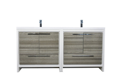 Dolce 72" Freestanding Bathroom Vanity with Reinforced Acrylic Integrated Sink Top