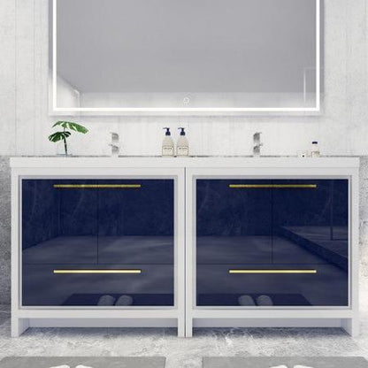 Dolce 72" Freestanding Bathroom Vanity with Reinforced Acrylic Integrated Sink Top