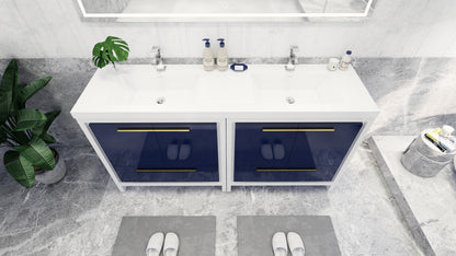 Dolce 72" Freestanding Bathroom Vanity with Reinforced Acrylic Integrated Sink Top