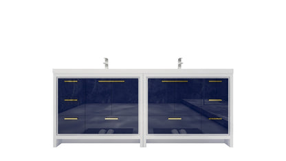 Dolce 84" Freestanding Bathroom Vanity with Reinforced Acrylic Integrated Sink Top