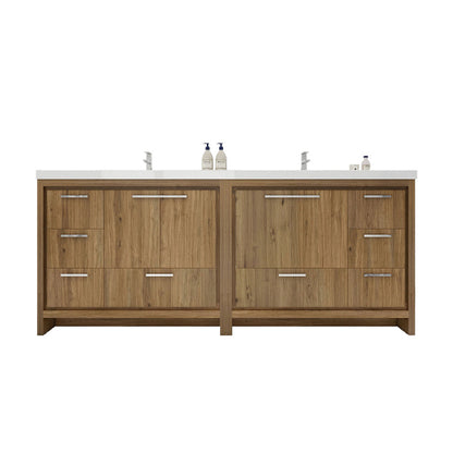 Dolce 84" Freestanding Bathroom Vanity with Reinforced Acrylic Integrated Sink Top