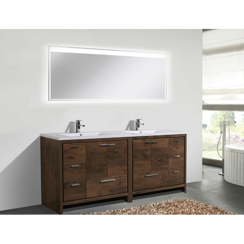 Dolce 84" Freestanding Bathroom Vanity with Reinforced Acrylic Integrated Sink Top