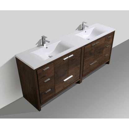 Dolce 84" Freestanding Bathroom Vanity with Reinforced Acrylic Integrated Sink Top
