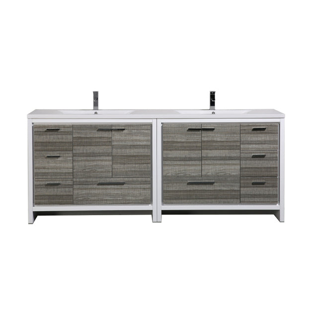 Dolce 84" Freestanding Bathroom Vanity with Reinforced Acrylic Integrated Sink Top