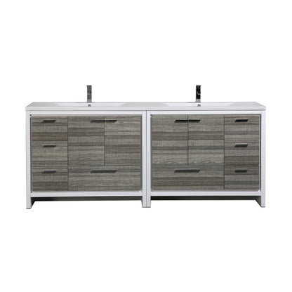 Dolce 84" Freestanding Bathroom Vanity with Reinforced Acrylic Integrated Sink Top