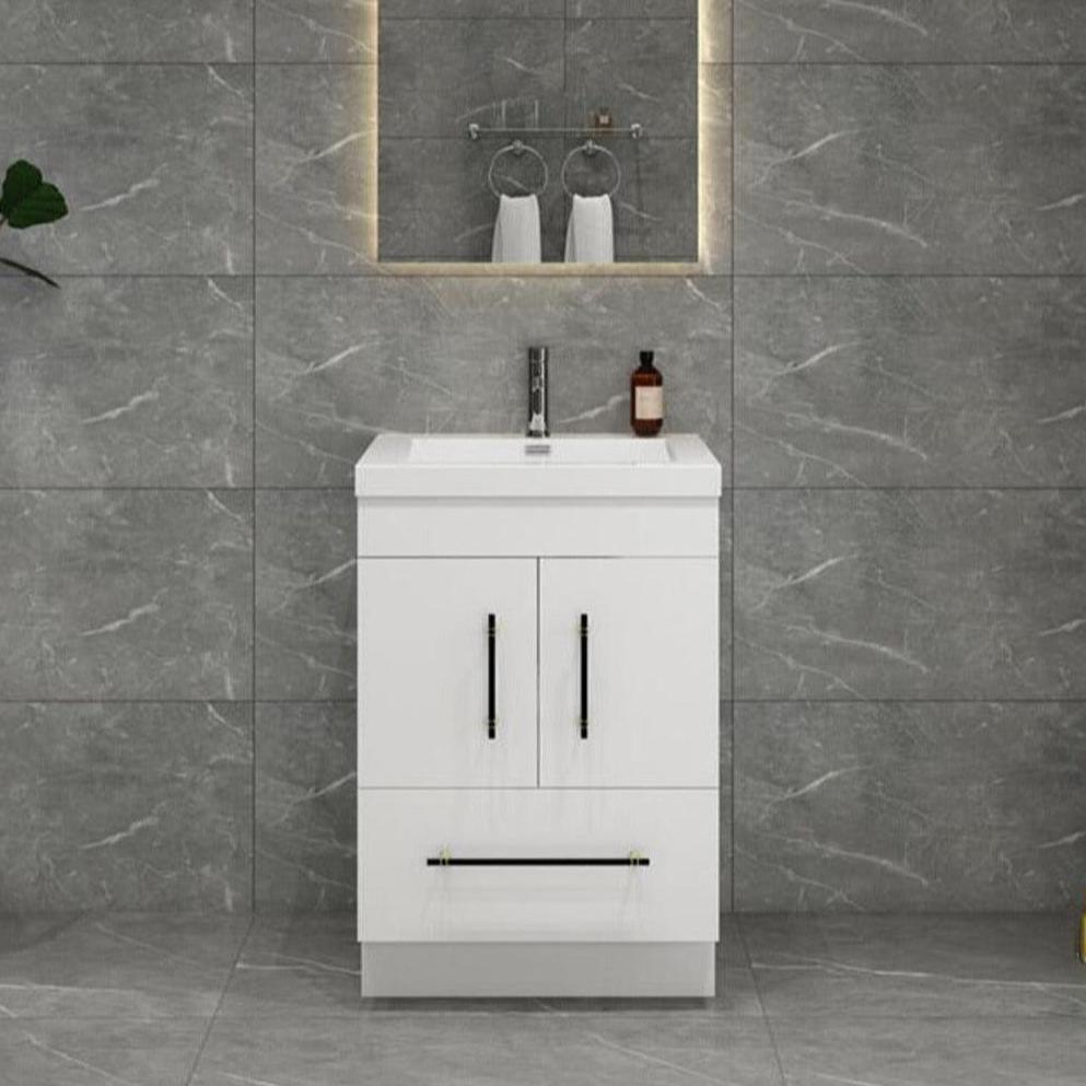 Elsa 24" Freestanding Bathroom Vanity with Reinforced Acrylic Integrated Sink Top
