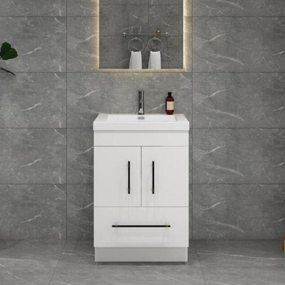Elsa 24" Freestanding Bathroom Vanity with Reinforced Acrylic Integrated Sink Top