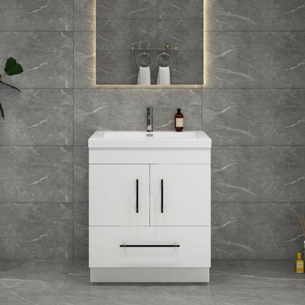 Elsa 30" Freestanding Bathroom Vanity with Reinforced Acrylic Integrated Sink Top