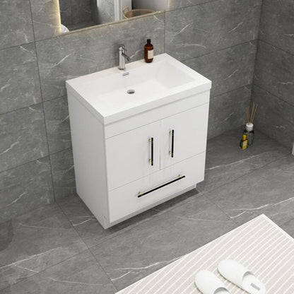 Elsa 30" Freestanding Bathroom Vanity with Reinforced Acrylic Integrated Sink Top