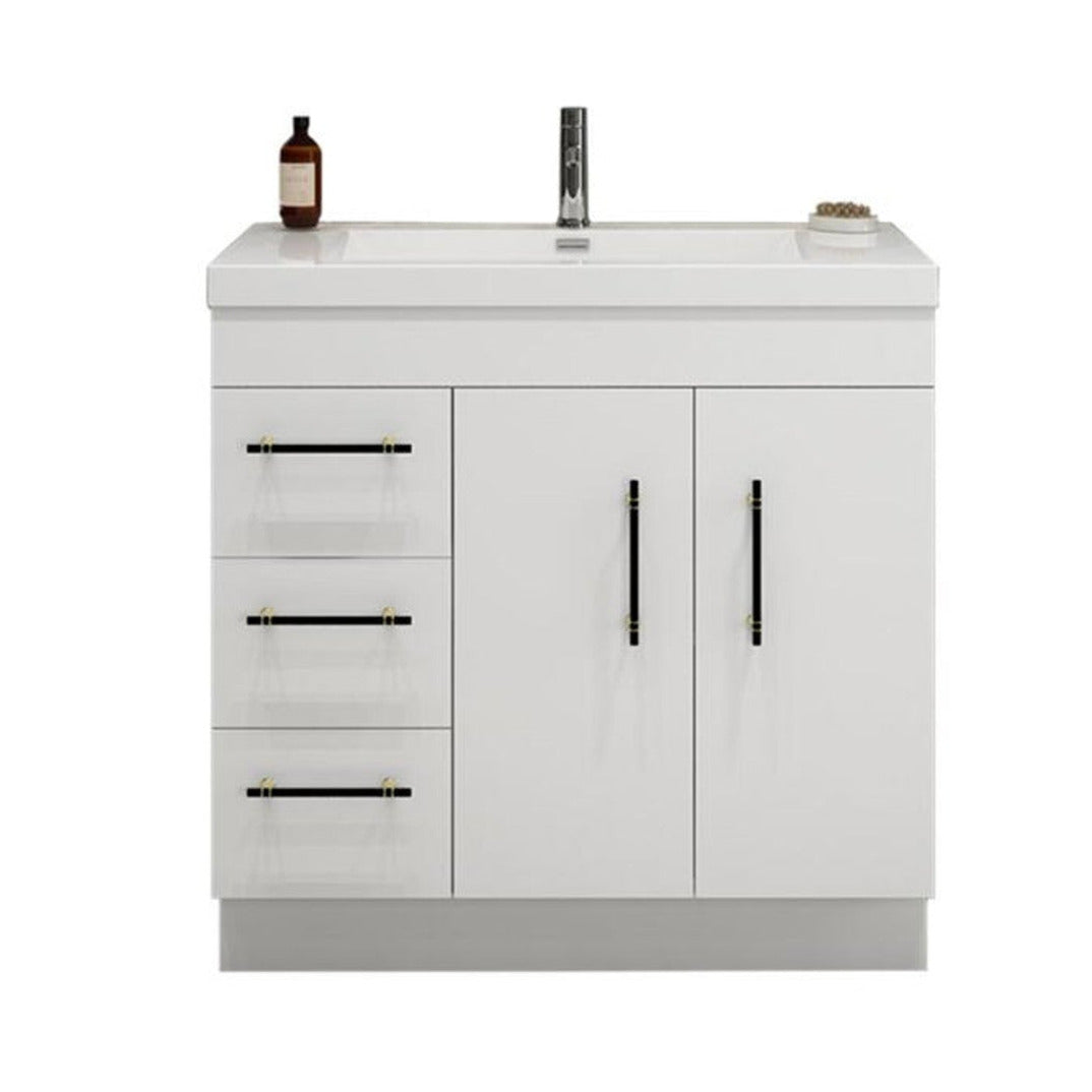 Elsa 36" Freestanding Bathroom Vanity with Reinforced Acrylic Integrated Sink Top