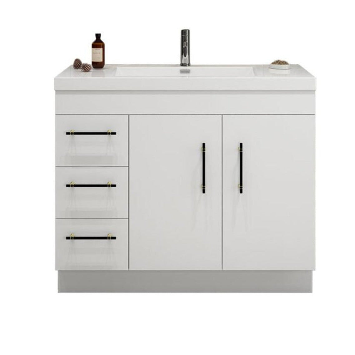Elsa 42" Freestanding Bathroom Vanity with Reinforced Acrylic Integrated Sink Top