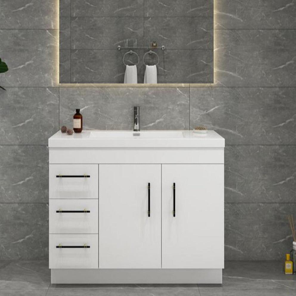 Elsa 42" Freestanding Bathroom Vanity with Reinforced Acrylic Integrated Sink Top