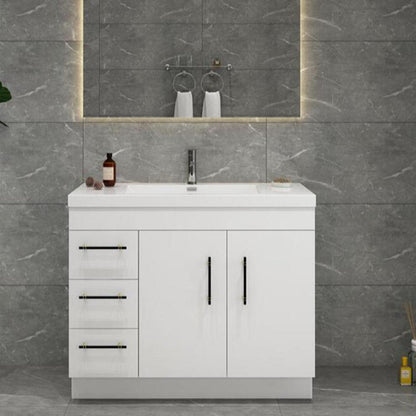 Elsa 42" Freestanding Bathroom Vanity with Reinforced Acrylic Integrated Sink Top