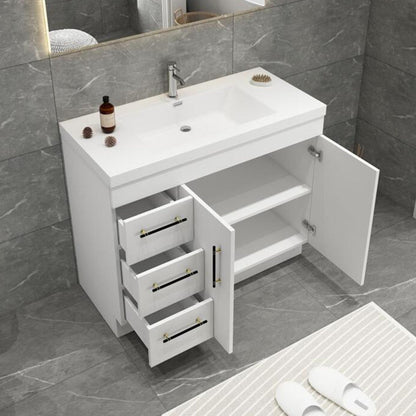Elsa 42" Freestanding Bathroom Vanity with Reinforced Acrylic Integrated Sink Top