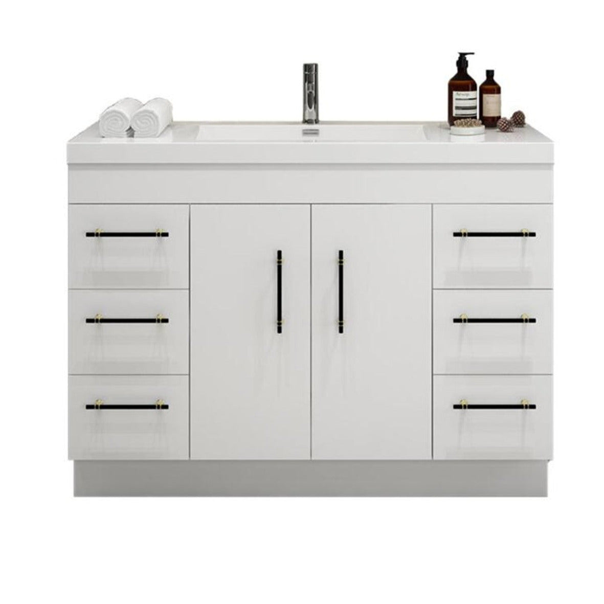 Elsa 48" Freestanding Bathroom Vanity with Reinforced Acrylic Integrated Sink Top