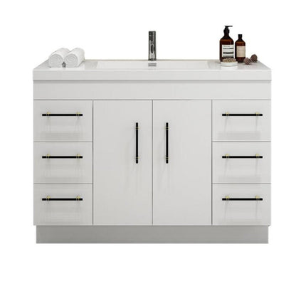 Elsa 48" Freestanding Bathroom Vanity with Reinforced Acrylic Integrated Sink Top