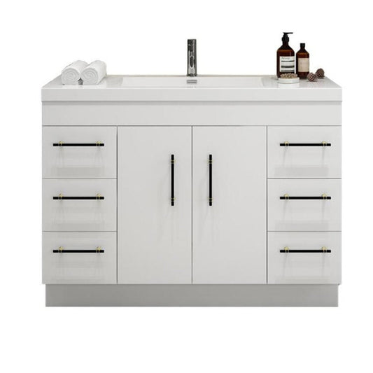 Elsa 48" Freestanding Bathroom Vanity with Reinforced Acrylic Integrated Sink Top