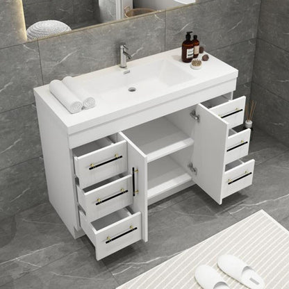 Elsa 48" Freestanding Bathroom Vanity with Reinforced Acrylic Integrated Sink Top