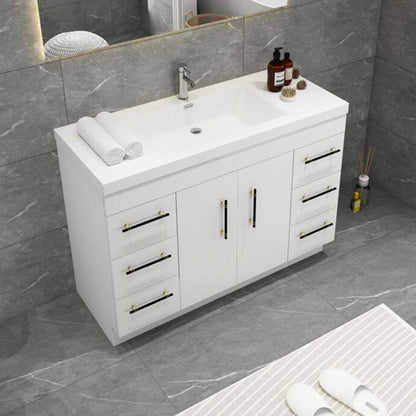 Elsa 48" Freestanding Bathroom Vanity with Reinforced Acrylic Integrated Sink Top