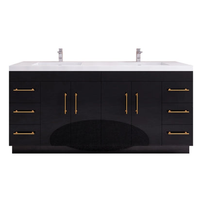 Elsa 72" Freestanding Bathroom Vanity with Reinforced Acrylic Integrated Sink Top