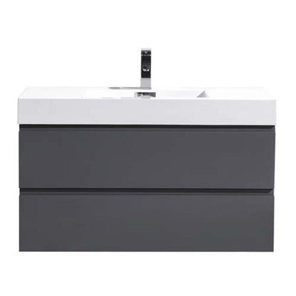 Fortune 42" Wall Mounted Bathroom Vanity with Reinforced Acrylic Integrated Sink Top