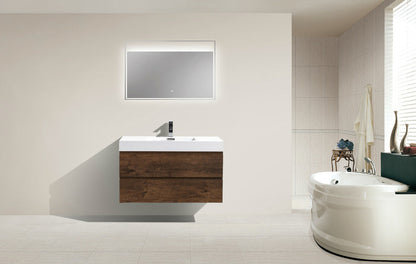 Fortune 42" Wall Mounted Bathroom Vanity with Reinforced Acrylic Integrated Sink Top
