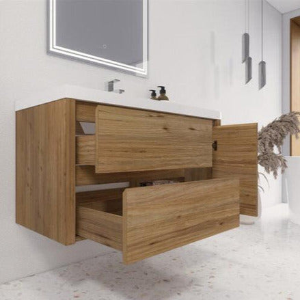 Jade 36" Wall Mounted Bathroom Vanity with Reinforced Acrylic Integrated Sink Top