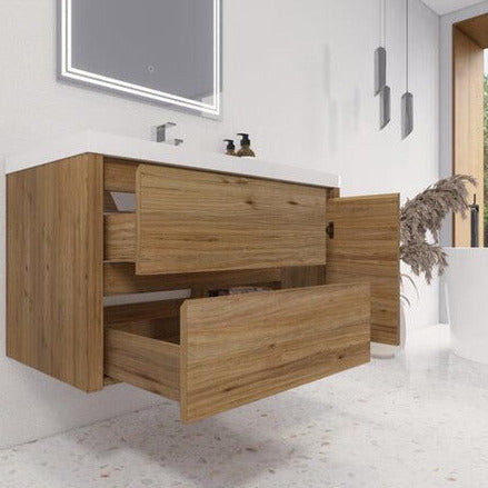 Jade 42" Wall Mounted Bathroom Vanity with Reinforced Acrylic Integrated Sink Top
