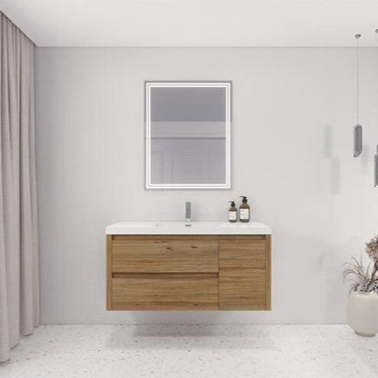 Jade 48" Wall Mounted Bathroom Vanity with Reinforced Acrylic Integrated Sink Top