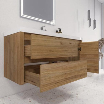 Jade 48" Wall Mounted Bathroom Vanity with Reinforced Acrylic Integrated Sink Top