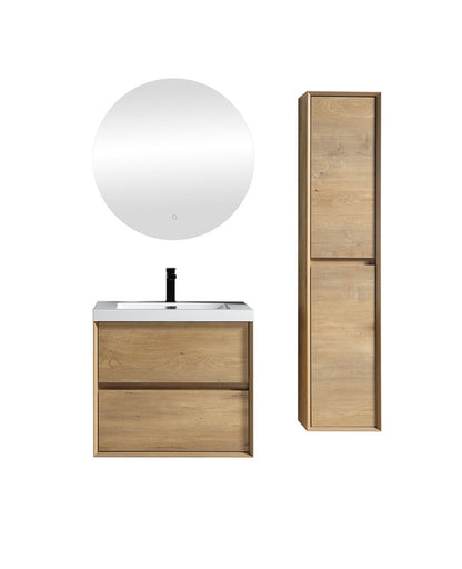Kingdee 24" Wall Mounted Bathroom Vanity with Reinforced Acrylic Integrated Sink Top