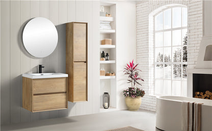 Kingdee 24" Wall Mounted Bathroom Vanity with Reinforced Acrylic Integrated Sink Top