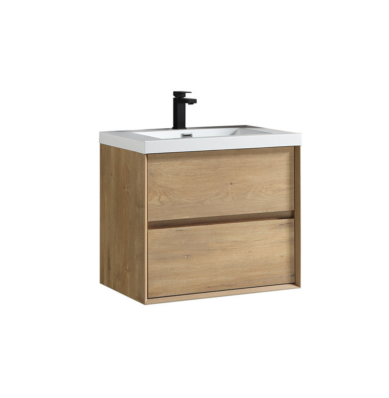 Kingdee 24" Wall Mounted Bathroom Vanity with Reinforced Acrylic Integrated Sink Top