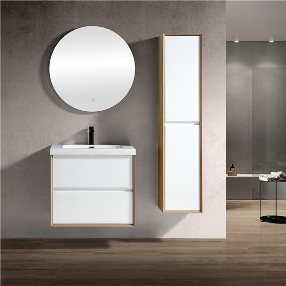 Kingdee 24" Wall Mounted Bathroom Vanity with Reinforced Acrylic Integrated Sink Top