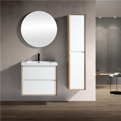 Kingdee 24" Wall Mounted Bathroom Vanity with Reinforced Acrylic Integrated Sink Top