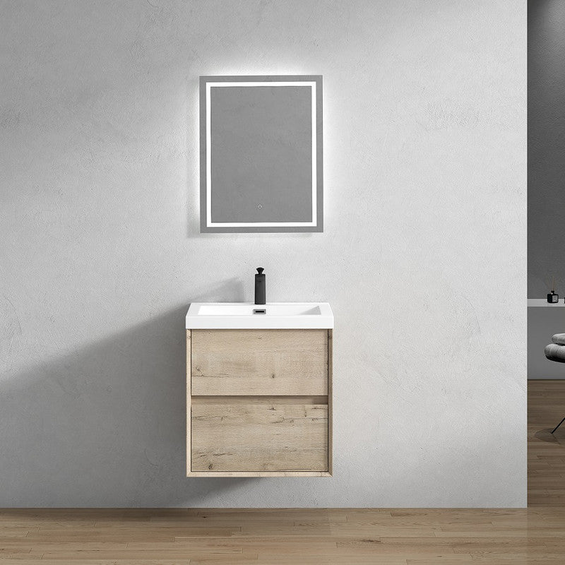 Kingdee 24" Wall Mounted Bathroom Vanity with Reinforced Acrylic Integrated Sink Top