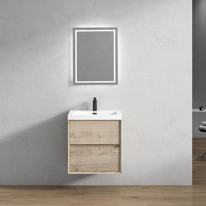 Kingdee 24" Wall Mounted Bathroom Vanity with Reinforced Acrylic Integrated Sink Top