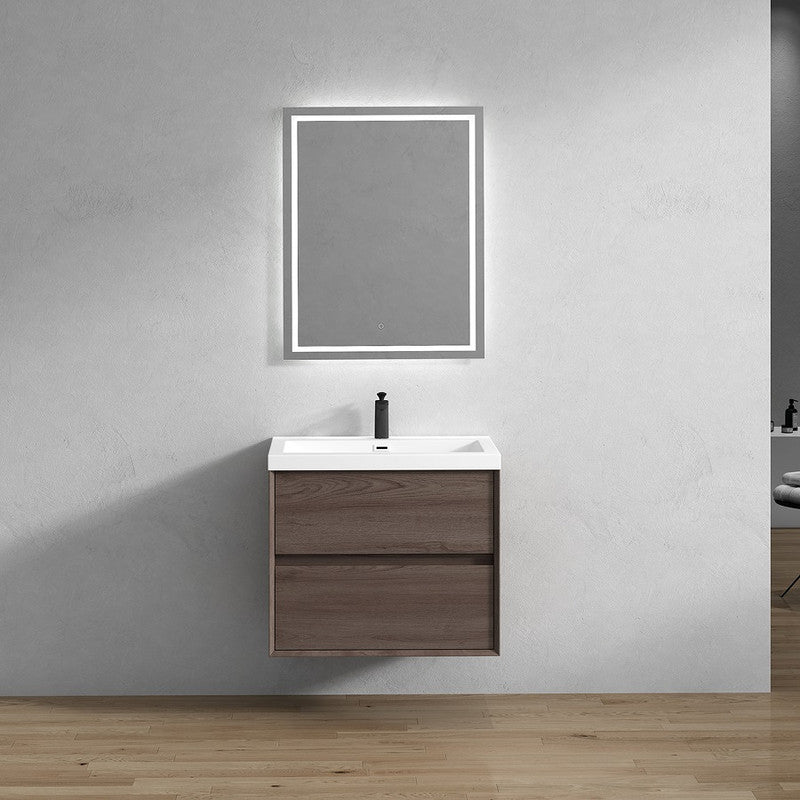 Kingdee 30" Wall Mounted Bathroom Vanity with Reinforced Acrylic Integrated Sink Top