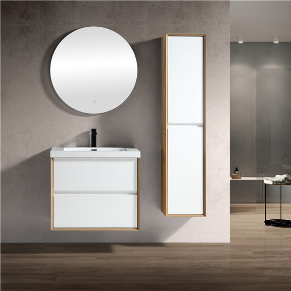 Kingdee 30" Wall Mounted Bathroom Vanity with Reinforced Acrylic Integrated Sink Top