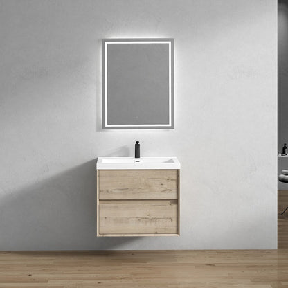 Kingdee 30" Wall Mounted Bathroom Vanity with Reinforced Acrylic Integrated Sink Top