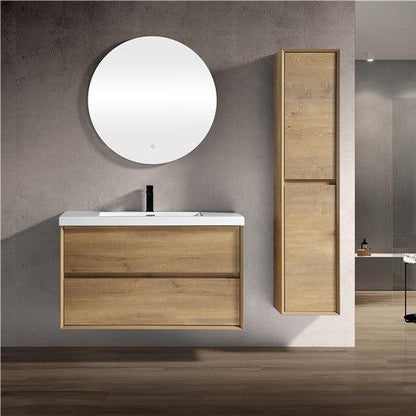 Kingdee 42" Wall Mounted Bathroom Vanity with Reinforced Acrylic Integrated Sink Top