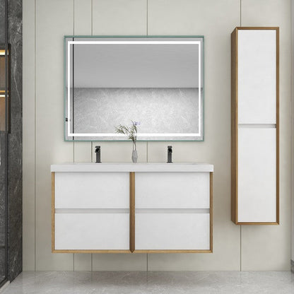 Kingdee 48" Wall Mounted Bathroom Vanity with Reinforced Acrylic Integrated Sink Top