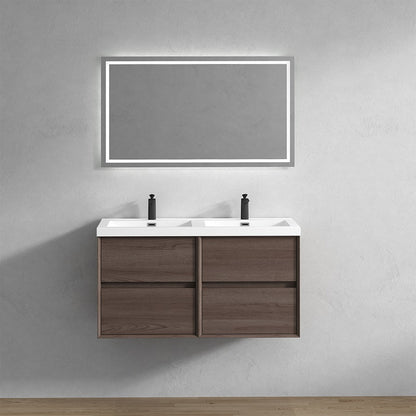 Kingdee 48" Wall Mounted Bathroom Vanity with Reinforced Acrylic Integrated Sink Top