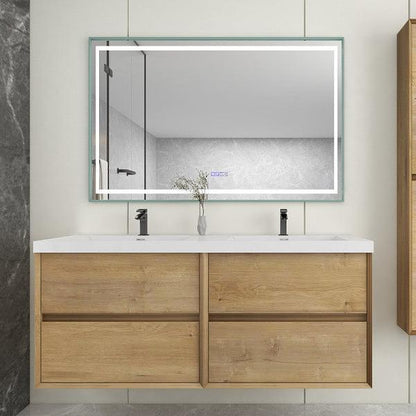 Kingdee 60" Wall Mounted Bathroom Vanity with Reinforced Acrylic Integrated Sink Top